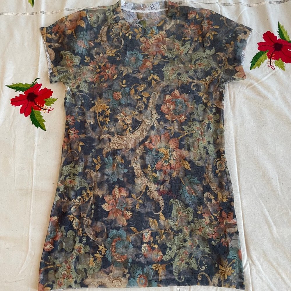 Printed Lace Top